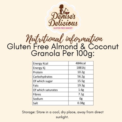 Gluten Free Almond & Coconut Granola 700gm (vegan)