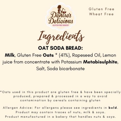 Gluten Free Oat Soda Bread (2 x 24)