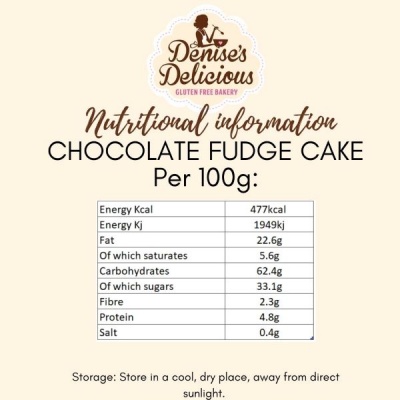 Denise's Delicious Gluten Free Chocolate Fudge Cake