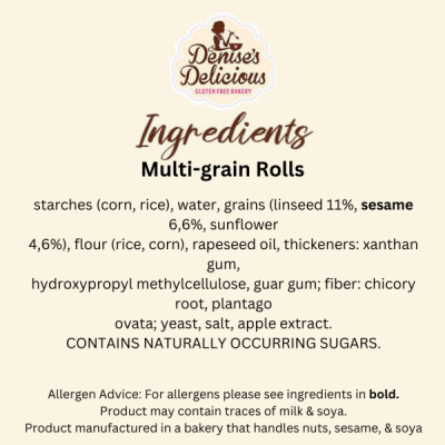 Gluten Free Multi-Grain Rolls x 2