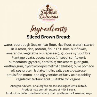 Gluten Free Sliced Brown Bread